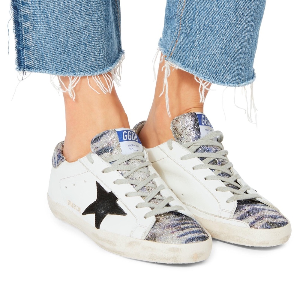 Superstar zebra glitter golden goose sneakers🔆